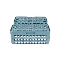 Caisse en plastique commerciale à 49 compartiments en maille, empilable, écologique, multifonction, pour lave-vaisselle, pour le rangement de tasses et verres de cuisine