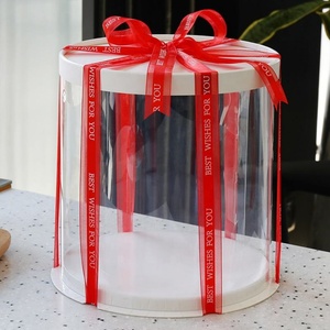 Boîtes à gâteaux hautes en plastique PET transparent de qualité alimentaire, personnalisées, pour cadeaux d'anniversaire, vente en gros - Product Image 1
