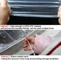 Fabrik PE Clear Plastic Einweg-Auto abdeckung SML LL Größen mit Gummiband Universal Soft Protective Rain Dust Garage