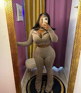 Conjuntos de 2 Piezas de Algodón Lavado al Ácido para Mujer, Chaqueta Corta con Capucha, Pantalones Acampanados, Conjuntos Deportivos Casuales de Dos Piezas, Conjuntos de Chándal para Mujer, Atuendos 2025 - Product Image 5