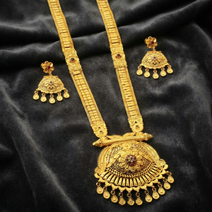 Joyería de moda de latón al por mayor, chapada en oro de 14K, 18K, 24K, con incrustaciones de piedras AD, conjunto de joyería larga de diseño tradicional - Product Image 1