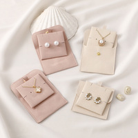 Pochette d'emballage pour bijoux en microfibre, pliable double face, avec logo personnalisé, pour colliers et boucles d'oreilles, idéale pour le rangement des bijoux
