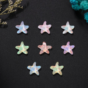 Étoiles de mer plates en verre avec strass 10 mm, irisées, pour décorations d'ongles et accessoires de bijoux DIY - Product Image 1
