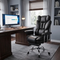 Fauteuil de Direction en Cuir Ergonomique et Massant Fengxiang, Pivotant et Inclinable, pour Bureau Commercial et Domicile