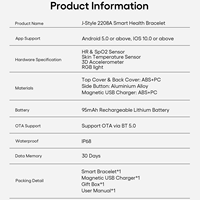 JCVital V1 Patent CDMO SDK API : Accessoire de surveillance de la santé élégant qui allie un design tendance et des fonctions de santé pratiques