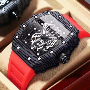 Orologio da uomo Binbond 8577 B8577 alla moda con quadrante tonneau, cinturino in silicone, movimento al quarzo, impermeabile, luminoso, con datario e luce notturna. - Product Image 1
