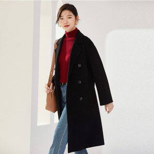 Manteau double face 100 % <span class=keywords><strong>laine</strong></span> pour <span class=keywords><strong>femme</strong></span>, collection automne-hiver, directement de l'usine, dernière mode qui flattere votre silhouette et vous garde au chaud - Product Image 4
