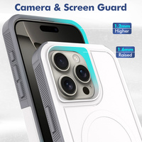 Étui magnétique transparent en gros pour Samsung pour iPhone 16 15 Pro Max, coque arrière antichoc en TPU de haute qualité et PC rigide