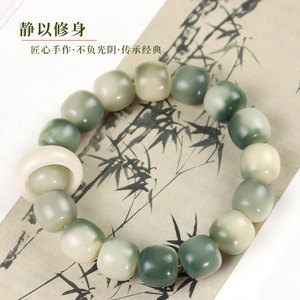 สร้อยข้อมือหยกหลิงกูซี 13x14 มม. สำหรับทุกเพศ ใส่ได้ทุกวัน ขัดเงาด้วยมือ หินธรรมชาติ ของขวัญสำหรับคู่รัก - Product Image 3