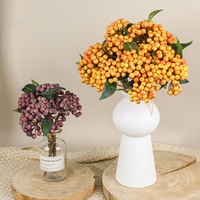 5 Branches de fruits artificiels multicolores en forme de grappes de baies sauvages pour la décoration de mariage, de Noël et de bureau à domicile