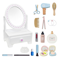 Ensemble de jouets de coiffeuse en bois trèfle à quatre feuilles COMMIKI pour les jeux de princesse - Filles