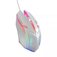 Souris filaire USB optique pour ordinateur avec rétroéclairage LED, 1200 DPI, 4 niveaux réglables, ergonomique avec molette de défilement 4 directions, pour ordinateur de bureau