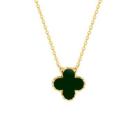 Collier pendentif trèfle porte-bonheur en émail, style coréen, pour femmes, en argent 925, chaîne de clavicule minimaliste et délicate, accessoire quotidien
