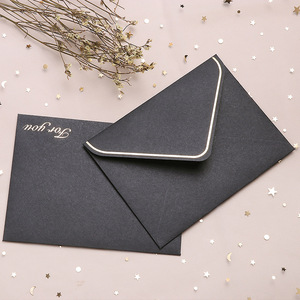 Tùy Chỉnh Kích Thước <span class=keywords><strong>A4</strong></span> C6 C5 Lá Vàng In Ấn Lời Mời Đám Cưới Thủ Công Màu Đen Giấy Phong Bì Bao Bì Quà Tặng Thiệp Chúc Mừng Phong Bì - Product Image 2