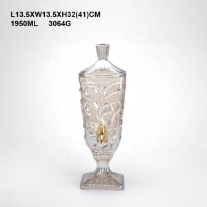 Distributeur de boissons en verre carré <span class=keywords><strong>Yorkshire</strong></span> en vente flash, bocal en verre avec robinet en métal pour limonade et jus - Product Image 2