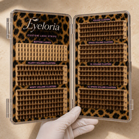 Kit de cils en grappe faits à la main en gros, effet wispy, pour cils individuels souples colorés, cils synthétiques noirs, méga volume, grappes personnalisées