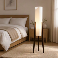 Lampadaire Trépied Moderne en Bois Exclusif Transfrontalier avec Abat-jour en Lin pour Salon et Chambre à Coucher – Vente en Gros
