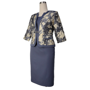 Ropa Femenina 2021, Vestido de Invierno Floral de Dos Piezas con Falda para Mujer, Talla Grande - Product Image 2