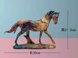 Colored <strong>Painting</strong> Walking and Standing <strong>Horse</strong> Sculpture Resin Figurine - Product Image 4