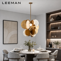 Lustre suspendu LED contemporain en fer doré rustique à hauteur réglable pour salle à manger, taille moyenne, décoration intérieure