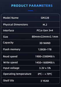 Bestoss ฮาร์ดดิสก์ M.2 SSD แบบพกพา128GB 256GB 512GB 1TB NVMe - Product Image 3