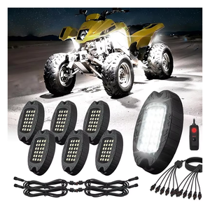 6 Pods IP68 Étanche Antichoc 6000K Super Lumineux Blanc Pur LED Rock Lights Underglow Light pour <span class=keywords><strong>Remorque</strong></span> Camion Jeep Offroad - Product Image 1