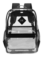 Sac à dos transparent personnalisé pour femmes et hommes, grande capacité, imperméable, en PVC, sac d'école pour étudiants