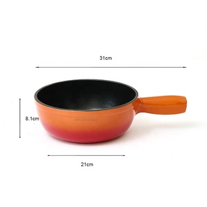 Casserole en fonte émaillée de 2,5 litres avec une seule poignée pour la préparation de la nourriture pour bébé, la fonte du beurre et la préparation de sauces, compatible <span class=keywords><strong>induction</strong></span> et four - Product Image 2