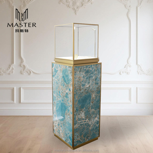 Nhà Máy bán hàng trực tiếp cao cấp kính hiển thị Showcase đá cẩm thạch kết cấu đồ trang sức đồ nội thất đảm bảo chất lượng bảo tàng tủ trưng bày - Product Image 2
