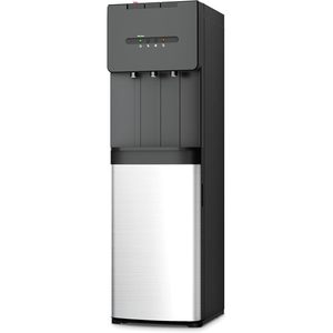 Distributeur d'eau Euhomey à chargement par le bas, 3 températures, en acier inoxydable noir, sur pied - Product Image 1