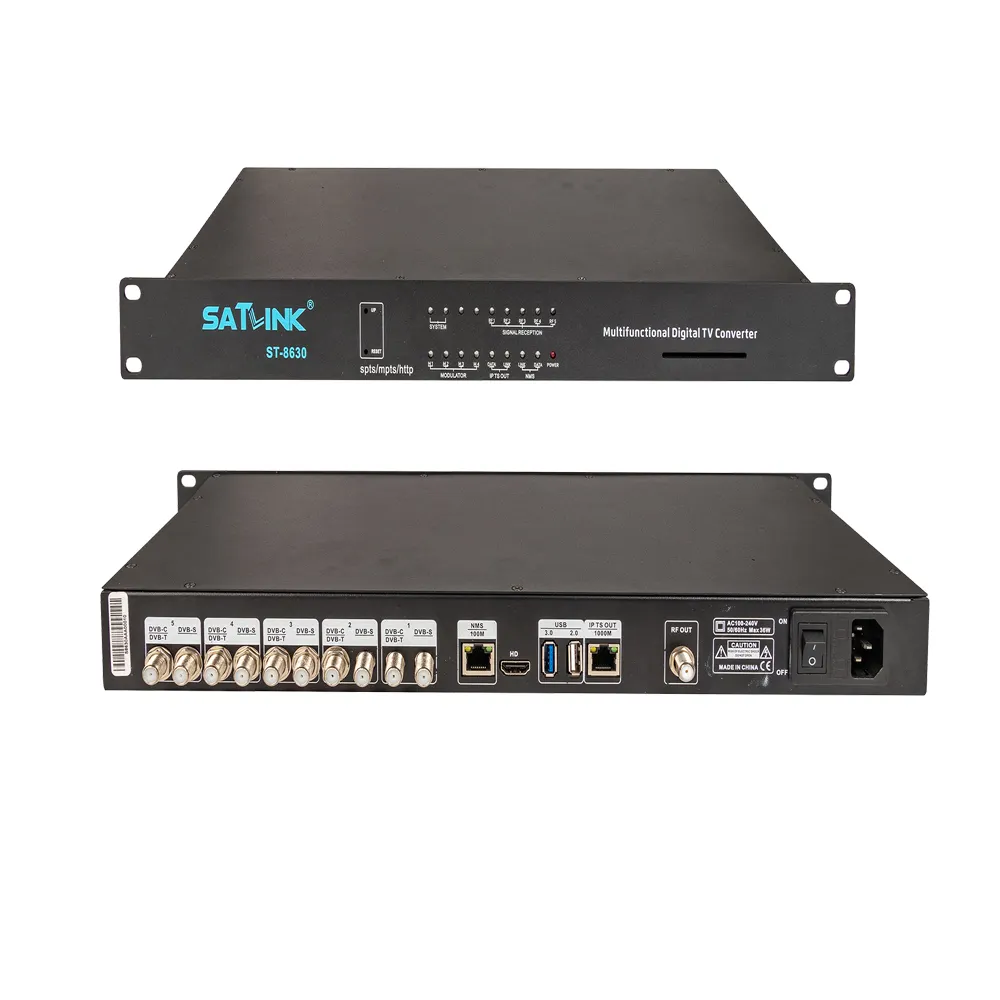 SATLINK ST-8630 – convertisseur de télévision numérique multifonctionnel DVB-S/S2 DVB-T DVB-C, 5 canaux d'entrée et de sortie de signal, 4 canaux DVB-T