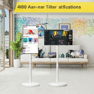 Téléviseur intelligent portable Android de 21,5 pouces avec écran tactile déroulable, haut-parleur intégré et roulettes, Full HD LED blanc - Product Image 3