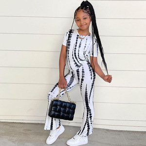 ชุดเซ็ตเสื้อผ้าเด็กผู้หญิงแขนสั้นลายพิมพ์ ลดราคาสุดฮอต กางเกงขายาวสองชิ้น ชุดแฟชั่นฤดูร้อนสำหรับเด็กเล็ก 2 ชิ้น - Product Image 6