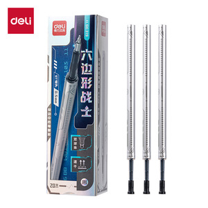 Deli Hexagonal Warrior Pen Refill 0.5mm Double Ballpoint ST Tip Black Quick Dry 20 Pcs - Product Image 1