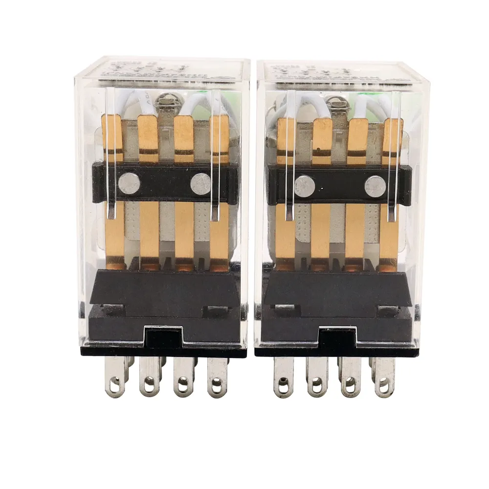 LED göstergesi HH54P/MY4/MY4NJ 4NO 4NC genel amaçlı röle ile 14Pin 24VDC Mini elektromanyetik röle