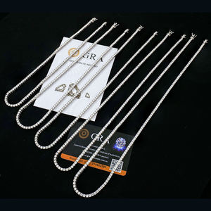 Xingyue Custom High Quality Men's Women's Jewelry 3mm 16-24inch S925 <b>Silver</b> Rhodium Plated GRA Certified Moissanite <b>Necklace</b> - Product Image 3