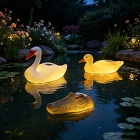 Cross-border <strong>best</strong>-<strong>selling</strong> blow-molded balance buoyancy goose solar <strong>lamp</strong> decorative piece, simulated <strong>floating</strong> duck bird