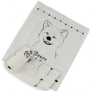 Sacs à déjections canines en gros 100% biodégradables de haute qualité avec logo personnalisé imprimé, sacs à déjections canines écologiques en amidon de maïs - Product Image 1