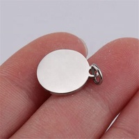 Flywu — breloques rondes en acier inoxydable, estampage blanc, pour la fabrication de bijoux, disque rond, avec Mini boucle de 15mm de diamètre, pour chien