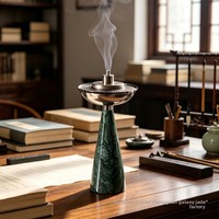 Brûleur d'encens semi-mécanique semi-artisanal vert naturel du Guangdong, style chinois, pour aromathérapie zen et articles religieux de taille moyenne