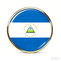 GREPAS GIFTS Épinglette drapeau du Nicaragua ronde de 1 pouce, épinglette patriotique mondiale pour chapeau