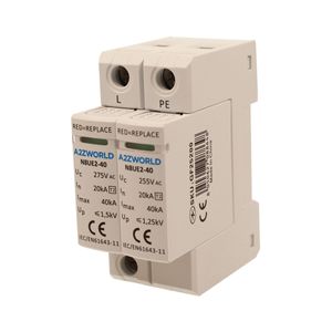 Supresor de Sobretensiones Modular SPD Tipo 2 T2 1P+N 2M 20kA-40kA CA 275V IP20 IEC61643-11 N8UE2 385V UC - Product Image 3