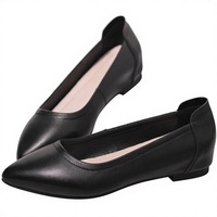 Escarpins Femme Printemps/Été 2026 Noirs à Talon Bas Carré Épais, Chaussures en Cuir Solides Professionnelles pour le Travail, Simples et Tendance pour les Trajets Quotidien