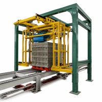 Machine d'emballage verticale automatique robuste pour la ligne de production de palettes de blocs de ciment et de béton