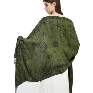 Paisley Pashmina Sciarpa floreale avvolgente reversibile scialle Voile per l'autunno damigella d'onore abito da sera inverno caldo grande sciarpa - Product Image 5