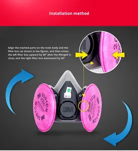 <span class=keywords><strong>Masque</strong></span> réutilisable multicouche en fibre <span class=keywords><strong>de</strong></span> verre <span class=keywords><strong>pour</strong></span> la <span class=keywords><strong>protection</strong></span> contre la poussière, la brume, la fumée <span class=keywords><strong>de</strong></span> soudage et les particules, <span class=keywords><strong>pour</strong></span> 6200 Rubber P100 - Product Image 3