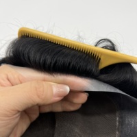 Prothèse capillaire pour hommes, vente en gros directe d'usine, 100% cheveux humains, base en dentelle et PU, dentelle suisse, 6 pouces, cheveux indiens Remy