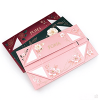 Boîte magnétique pliable rose, boîte à bijoux cadeau, boîte rigide pliable personnalisée pour l'emballage de bijoux de luxe