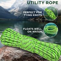 Polypropylène Nylon léger diamant tressé 8mm cordon utilitaire corde Camping artisanat drapeau pôle intérieur et extérieur