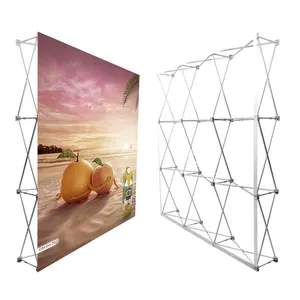8*8ft 8*10ft Pop-Up Backdrop Display Stand with Background Wall Trade Show & Indoor Exhibition Advertising Equipment